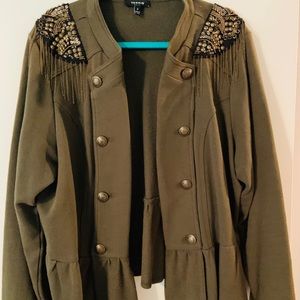 Olive peplum jacket
